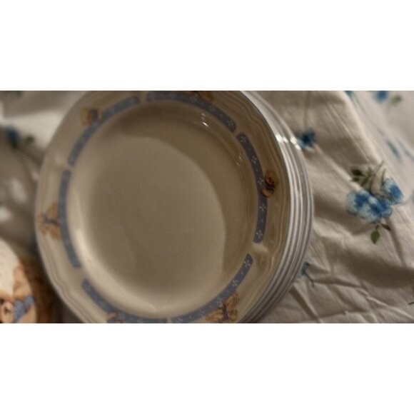 ~ Vintage Tienshan Stoneware Teddy Bear Pitcher Creamer Plates X5 80s  Sugar - Picture 6 of 8